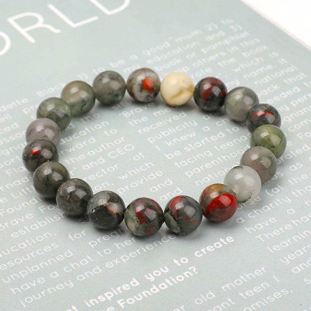 10mm Blood Stone Bracelet Wholesale Crystals USA