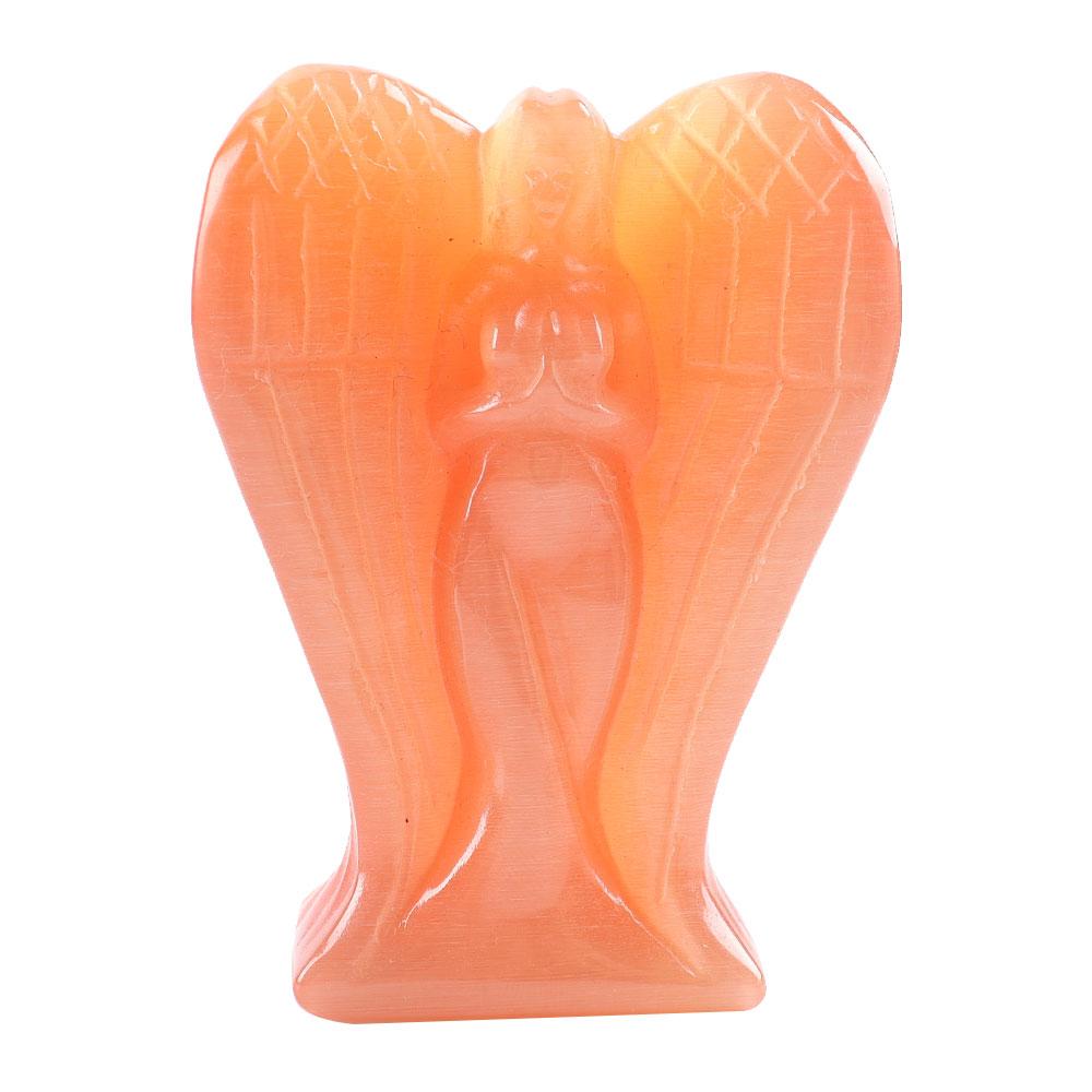 Hand Carved Cat Eye Crystal Angel Figurine Statue Wholesale Crystals USA