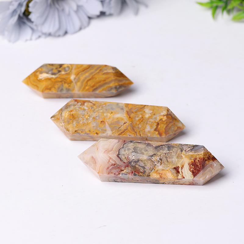 Wholesale Natural Crazy Agate Double Terminated Point Healing Point Wholesale Crystals USA