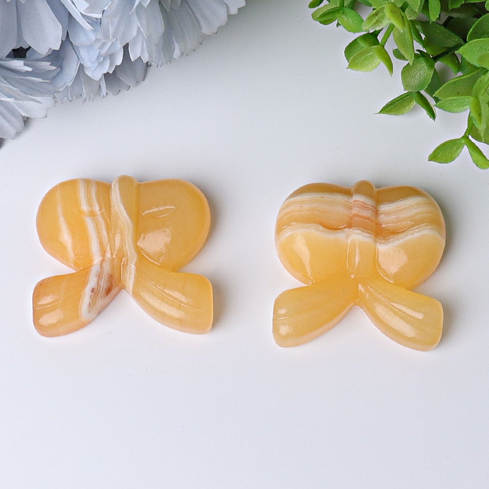 1.9" Orange Calcite Bow-Knot Crystal Carvings Wholesale Crystals USA