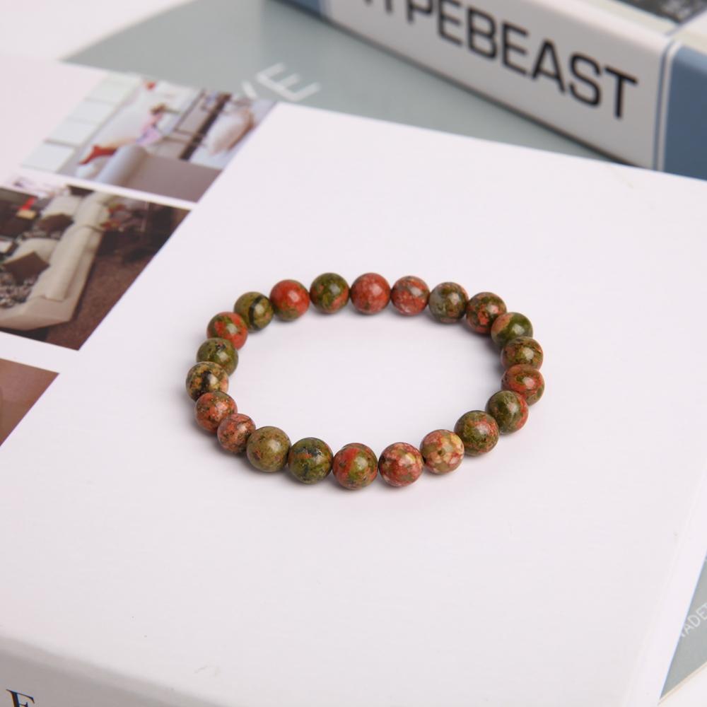 8mm Unakite Crystal Bracelet