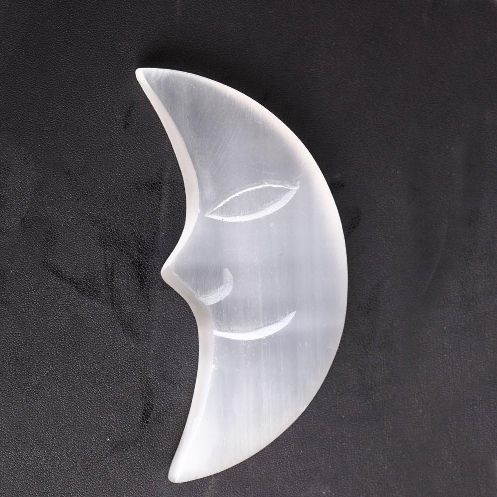 Selenite Moon Crystal Carvings 4.5" Wholesale Crystals USA