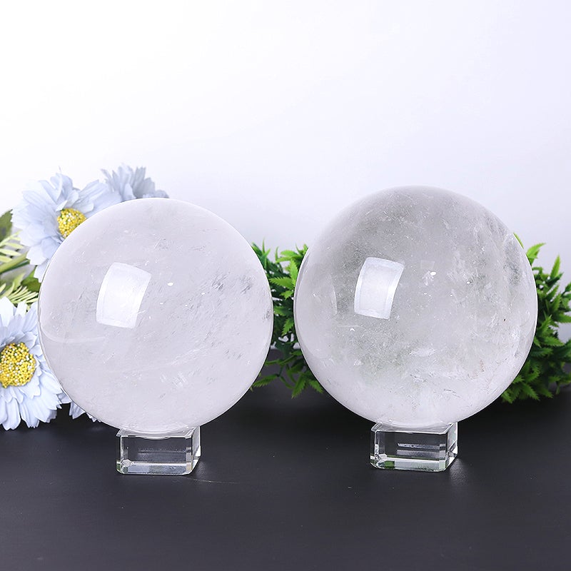 5" Unique Clear Quartz Crystal Sphere