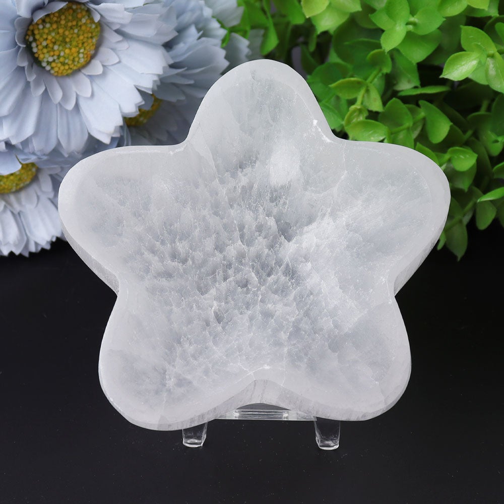 4" Flower Shape Selenite Bowl Wholesale Crystals USA