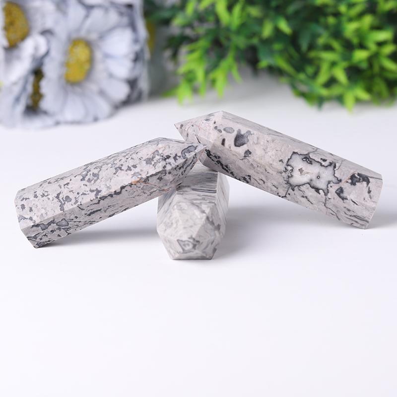 Wholesale Natural Picasso Jasper Point Crystal Tower Healing Stone for Feng Shui Decoration Wholesale Crystals USA