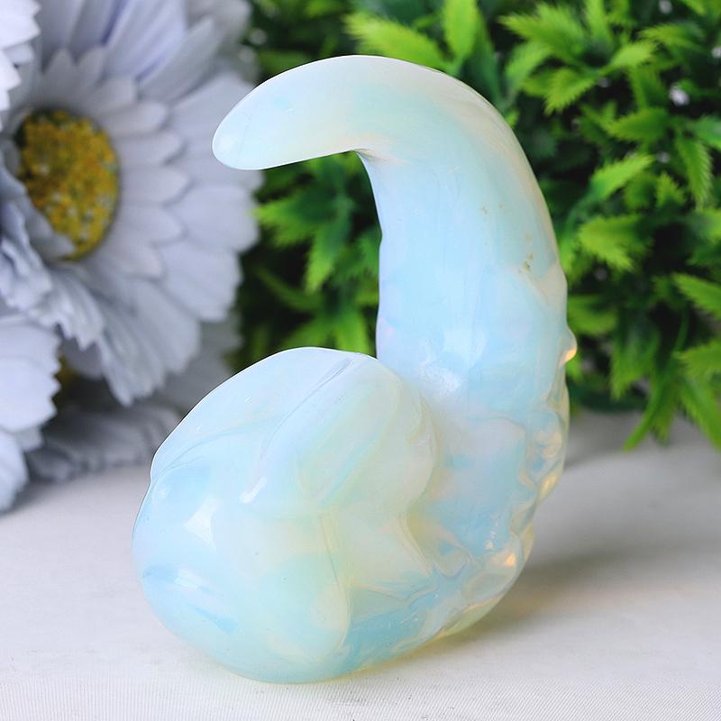 3" Opalite Moon with Rabbit Crystal Carvings Wholesale Crystals USA