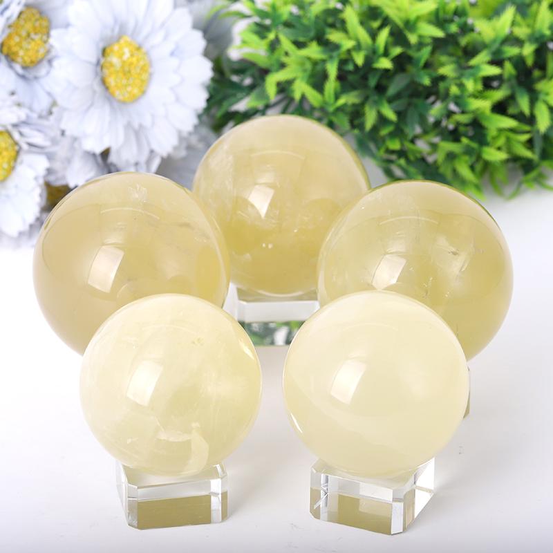 2.0"-4.5" Citrine Sphere Wholesale Crystals USA