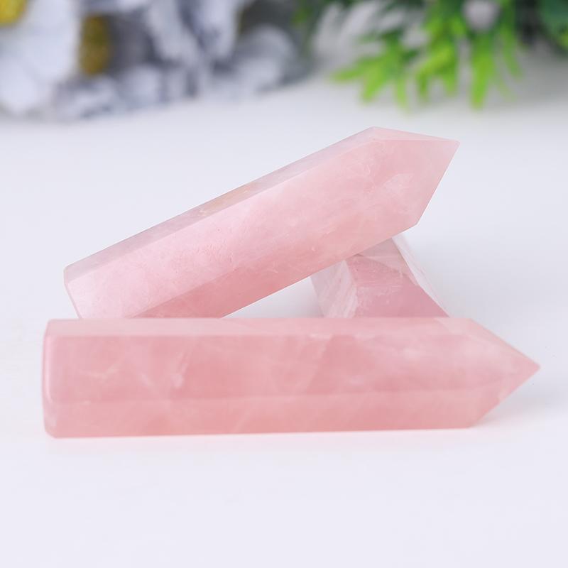 Natural Rose Quartz Point Healing Crystal Tower Wholesale Crystals USA