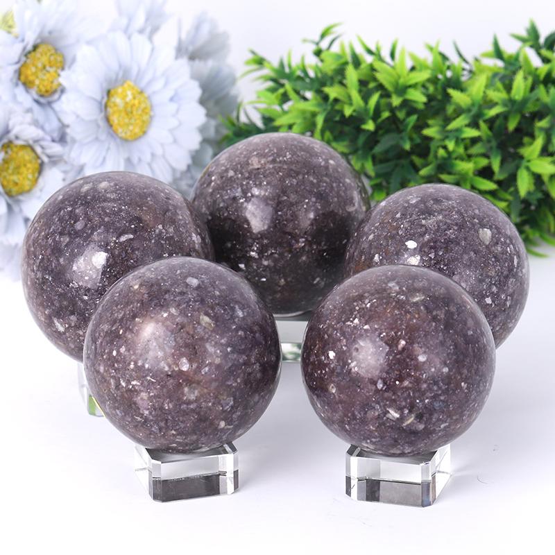 2.5"-4.5" Resin Lepidolite Sphere Wholesale Crystals USA