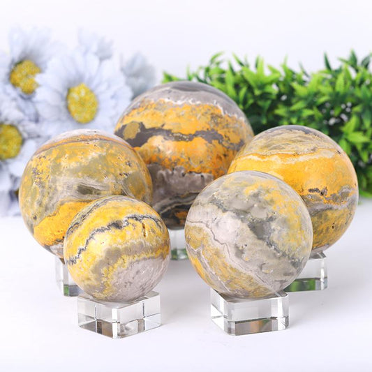 2.5"-4.5" Bumble Bee Jasper Sphere Wholesale Crystals USA