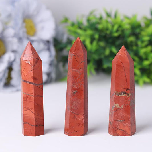 Natural Red Jasper Points Healing Tower Wholesale Crystals USA