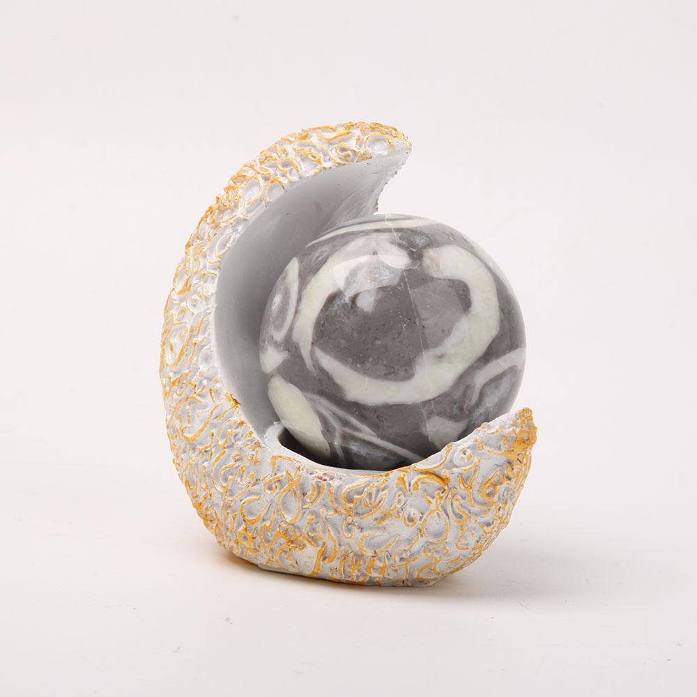 4" Resin White Moon Shape Stand