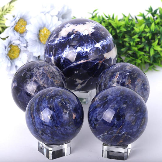 2.5"-4.0" Sodalite Sphere Wholesale Crystals USA