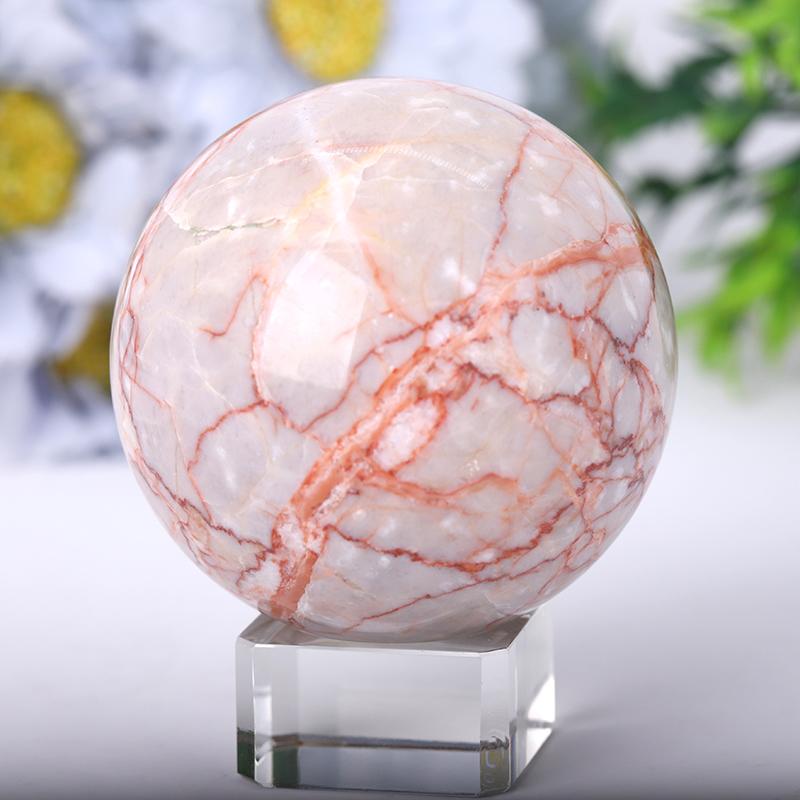 2.5"-4.5" Red Line Sphere Wholesale Crystals USA