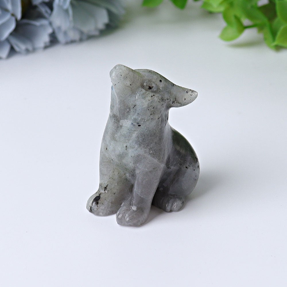 1.8" Wolf Crystal Carvings Wholesale Crystals USA