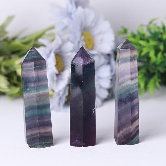 High Quality Crystal Wand Points Colorful Fluorite Tower Small Rainbow Fluorite Point Wholesale Crystals USA