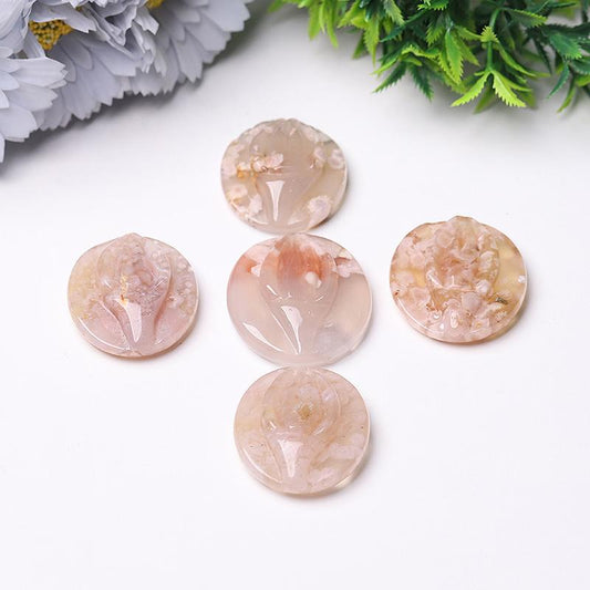 1.5" Flower Agate Crystal Carvings Wholesale Crystals USA