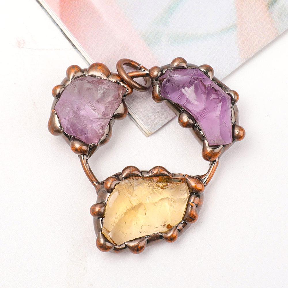 Raw Amethyst Citrine Stone Pendant Wholesale Crystals USA