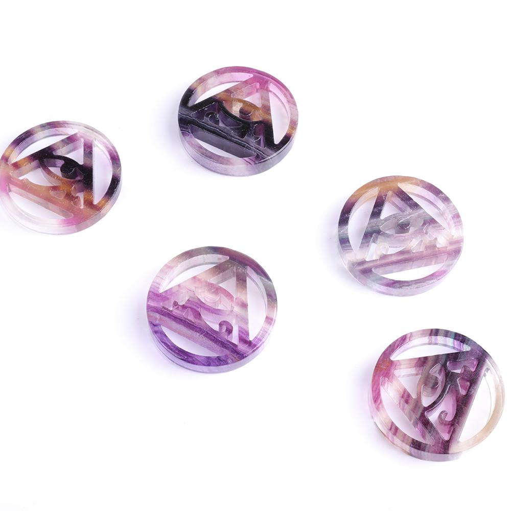 Rainbow Fluorite Horus Eye Carving Wholesale Crystals USA