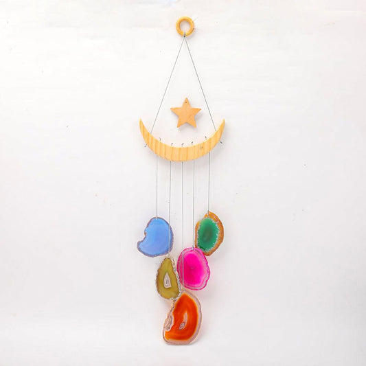 Agate Colorful Wind Chimes Hanging Ornament Wholesale Crystals USA