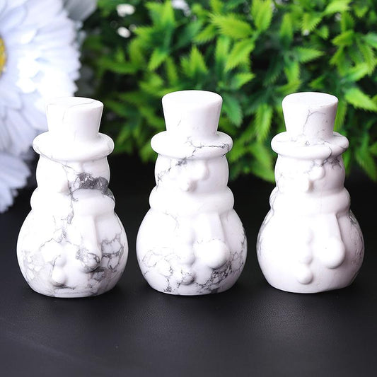 2.35" Howlite Snowman Crystal Carvings Wholesale Crystals USA