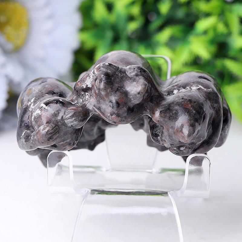 3" Yooperlite Frog See No Evil, Hear No Evil, Speak No Evil, Crystal Carvings Wholesale Crystals USA