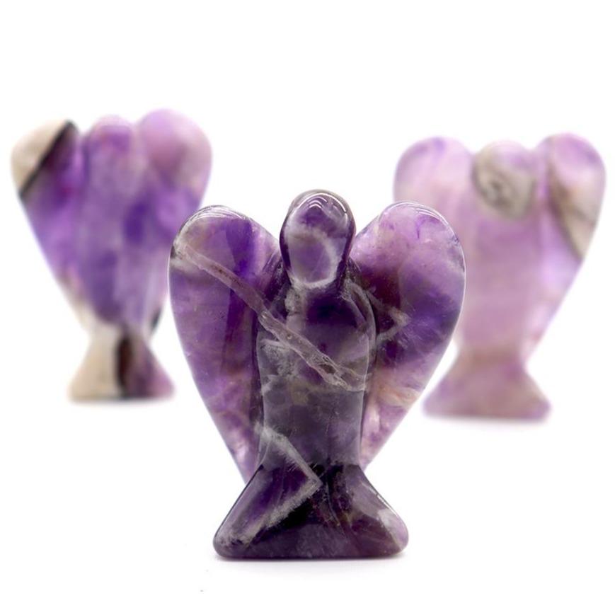 Crystal Gemstone Carved Pocket Crystal Guardian Angel Figurines 3 inch Wholesale Crystals USA