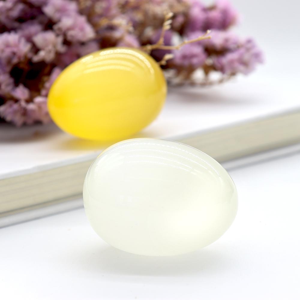 Pocket Palm Stone Crystal Carving Egg-Shape Gemstones Polished Worry Stones