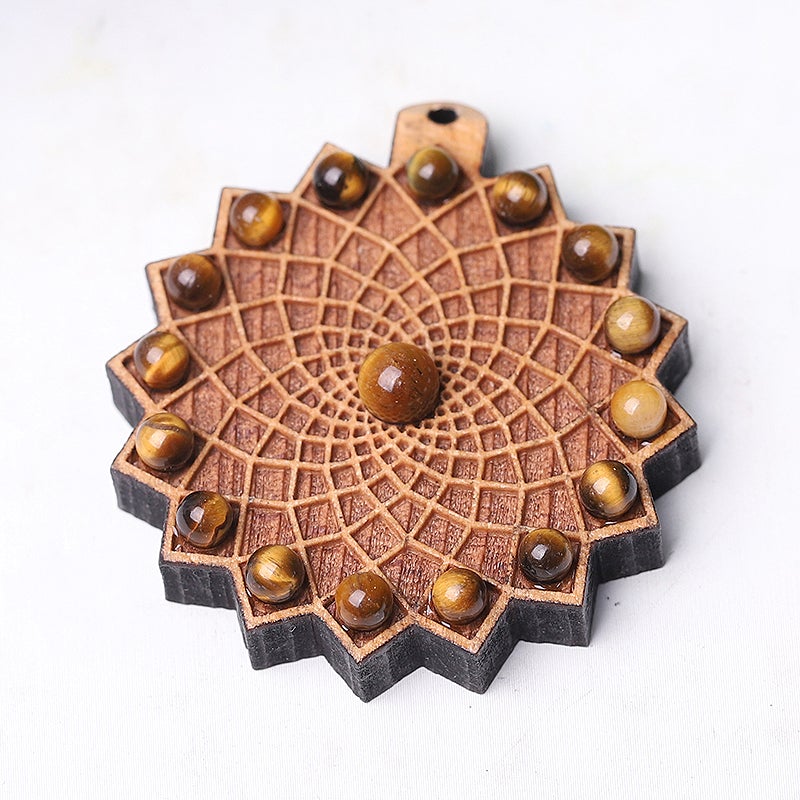 Wooden Chakra Crystal Pendant Wholesale Crystals USA