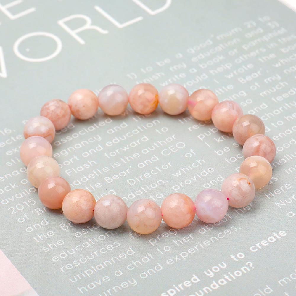 9.5mm Flower Agate Bracelet Wholesale Crystals USA