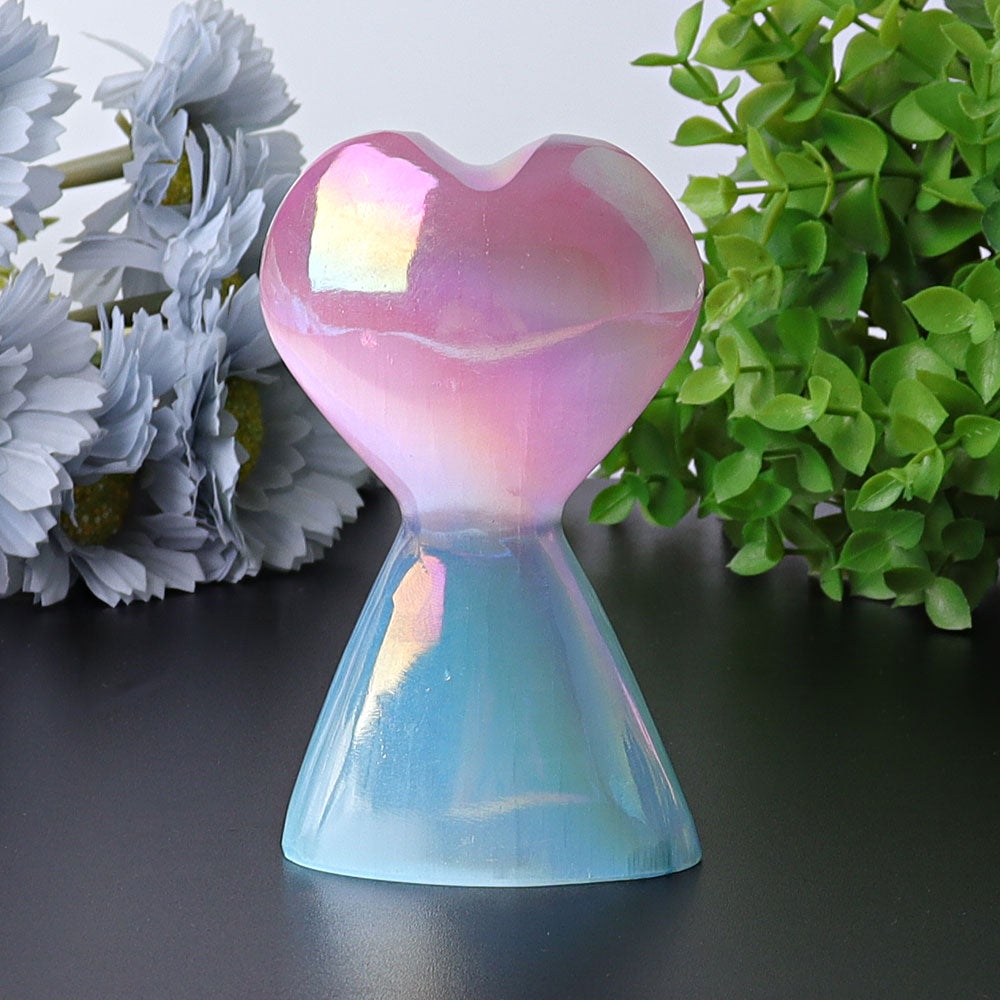 4.2" Selenite Aura Angel Crystal Heart Tower Wholesale Crystals USA