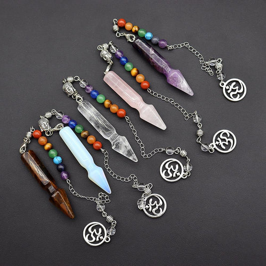 7 Chakra Healing Crystal Dowsing Pendulum Reiki Balance Meditation Jewelry Wholesale Crystals USA