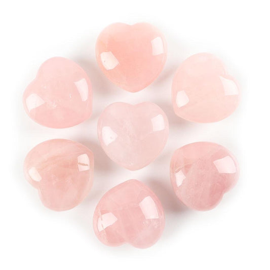 3cm Rose Quartz Heart Shape Crystal Carvings Palm Stone Wholesale Crystals USA