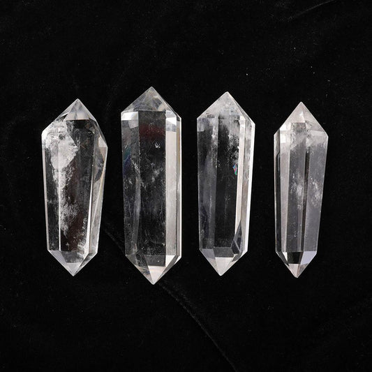 Set of 4 Clear Quartz Double Terminated Points Wholesale Crystals USA