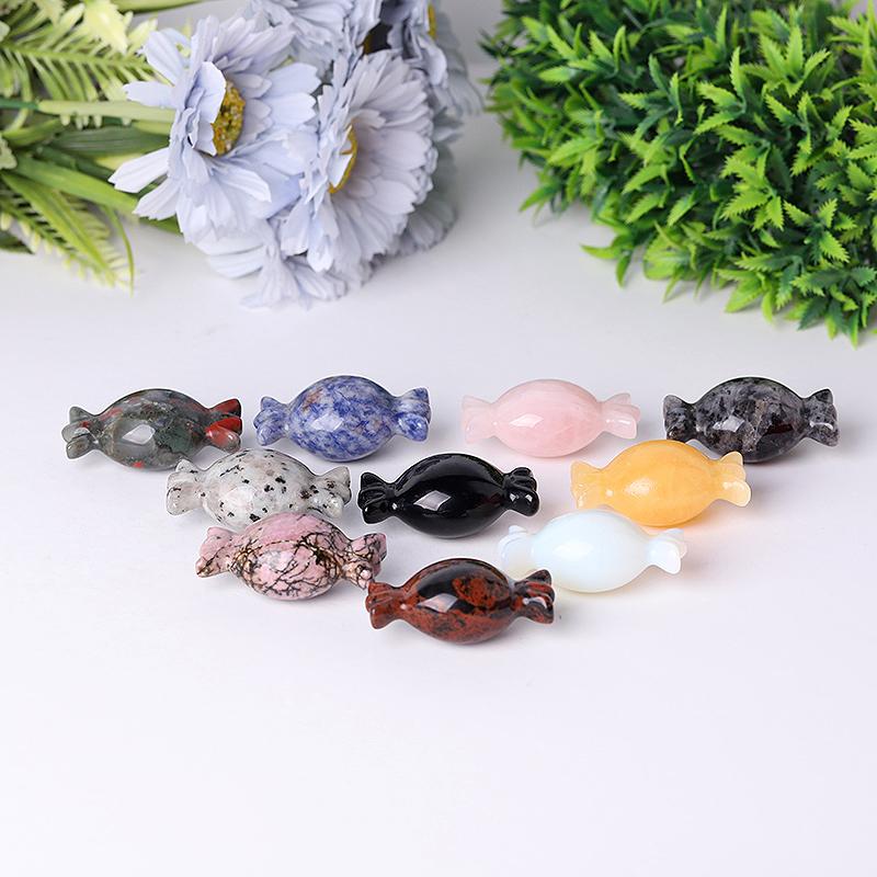 2" High Quality Natural Carved Crystal Candy Carving for Gift Wholesale Crystals USA