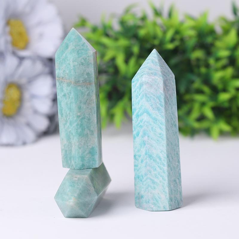 Wholesale Natural Polished Amazon Point Natural Crystal Amazonite Tower Wholesale Crystals USA