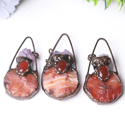 3" Carnelian Amethyst Pendant for Jewelry DIY Wholesale Crystals USA