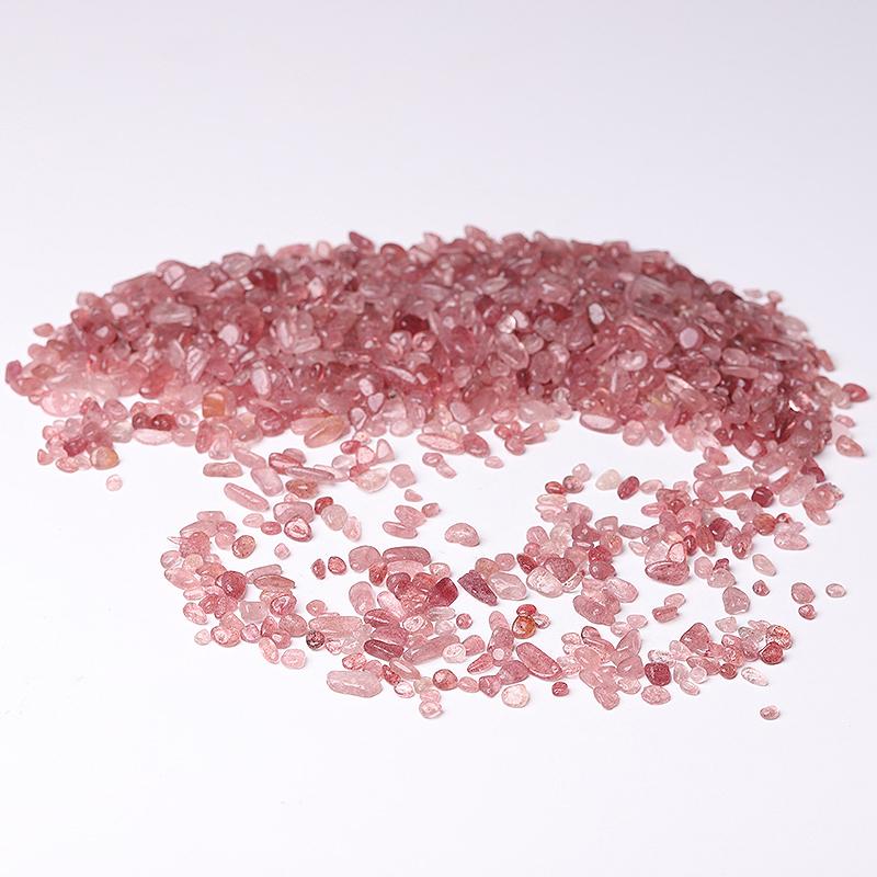 0.1kg Different Size Natural Strawberry Quartz Chips Crystal Chips for Decoration Wholesale Crystals USA