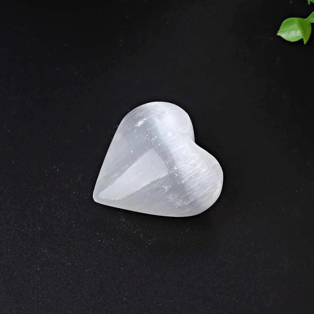 1.7"-2.8" Selenite Heart Crystal Carvings Wholesale Crystals USA