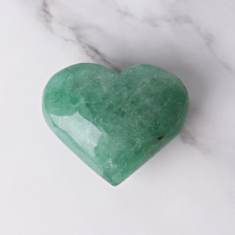 1.8"-2.5" Green Strawberry Quartz Heart Crystal Carvings Wholesale Crystals USA