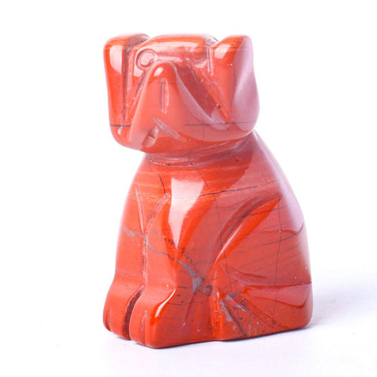 1.5" Red Jasper Dog Figurine Crystal Carvings Wholesale Crystals USA
