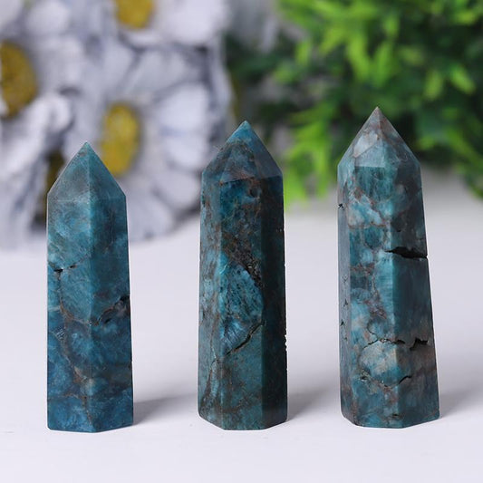 Natural Blue Apatite Point Healing Crystal Tower Wholesale Crystals USA