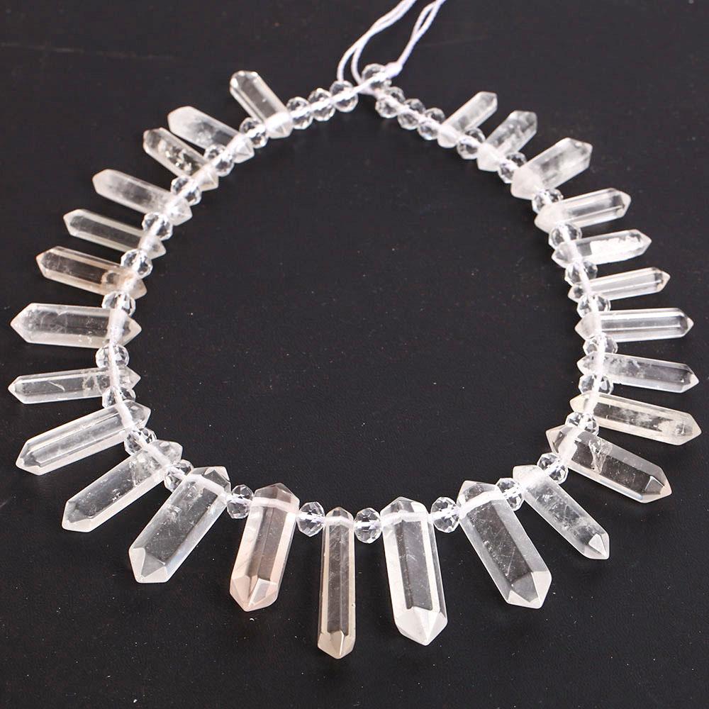 Clear Quartz Crystal Point Chain String for DIY Wholesale Crystals USA