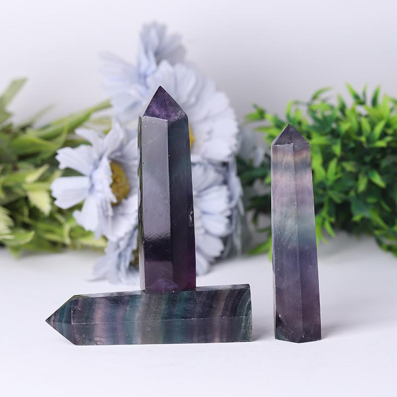 High Quality Crystal Wand Points Colorful Fluorite Tower Small Rainbow Fluorite Point Wholesale Crystals USA