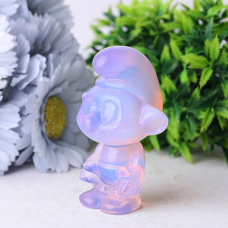 3.18" Pink Opalite Smurfs Crystal Carvings Wholesale Crystals USA