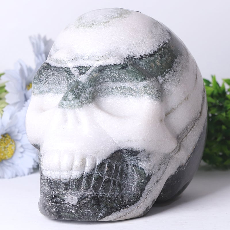 7" Unique Marble Skull Crystal Carvings