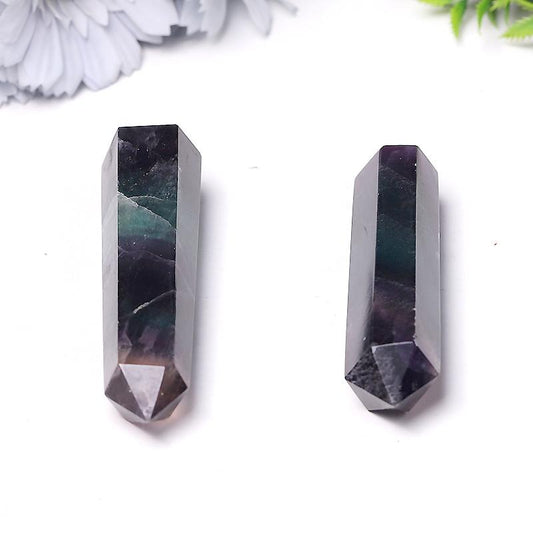 Natural Rainbow Fluorite Double Point Crystal Double Towers For Decoration For Gift Wholesale Crystals USA