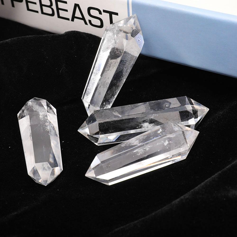 Set of 4 Clear Quartz Double Terminated Points Wholesale Crystals USA