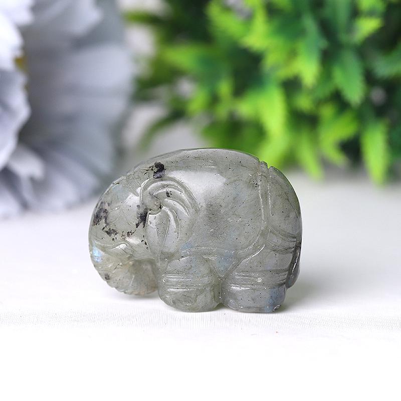 1.5" Elephant Crystal Carvings Wholesale Crystals USA