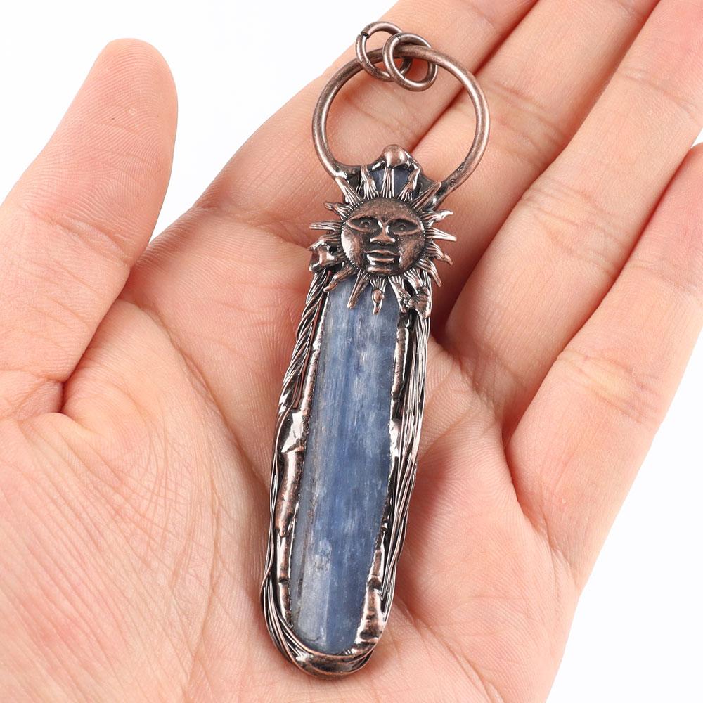 Natural Blue Kyanite Crystal Necklace Pendant For Woman Man Wholesale Crystals USA